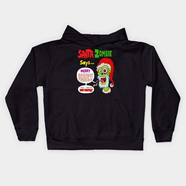 Santa Zombie Kids Hoodie by MalcolmKirk